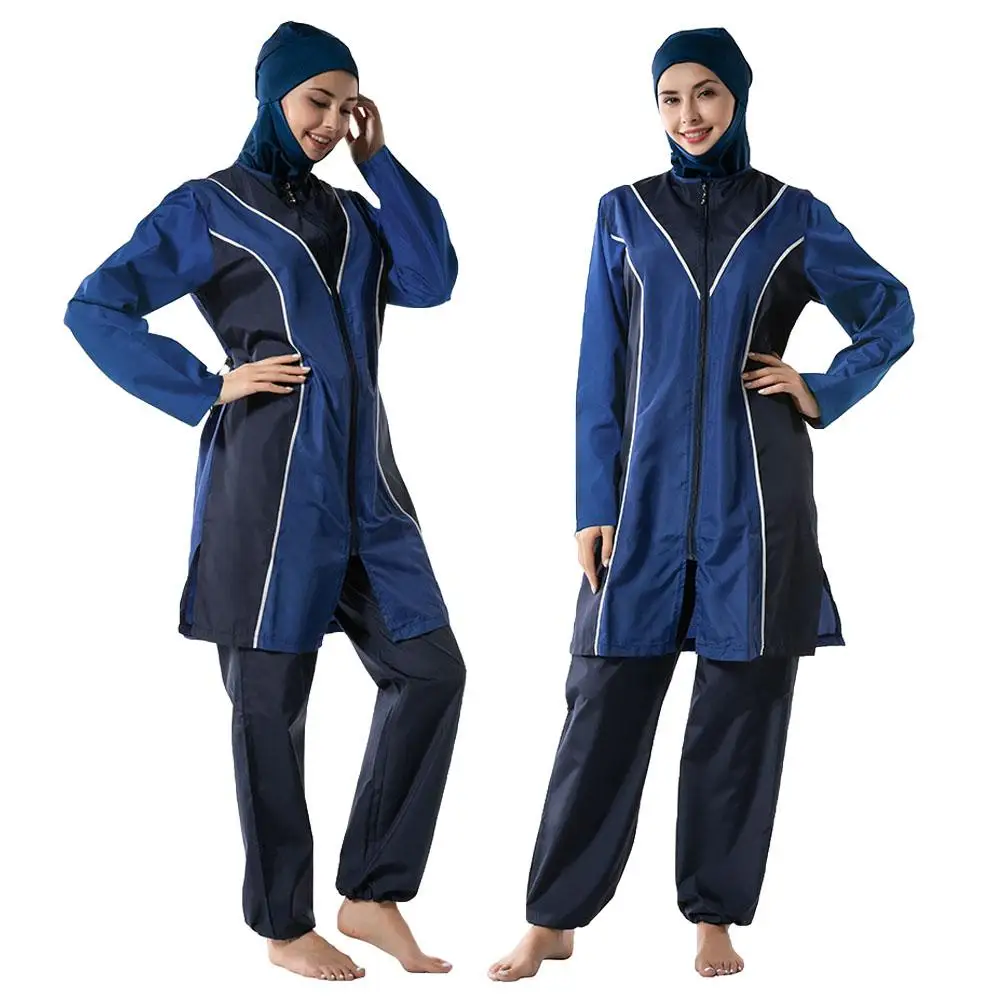 

3PCS Muslim Women Swimwear Set Beachwear Burkini Bathing Suit Islamic Modesty Swim Full Cover Swimsuits Conservative Sets Arab