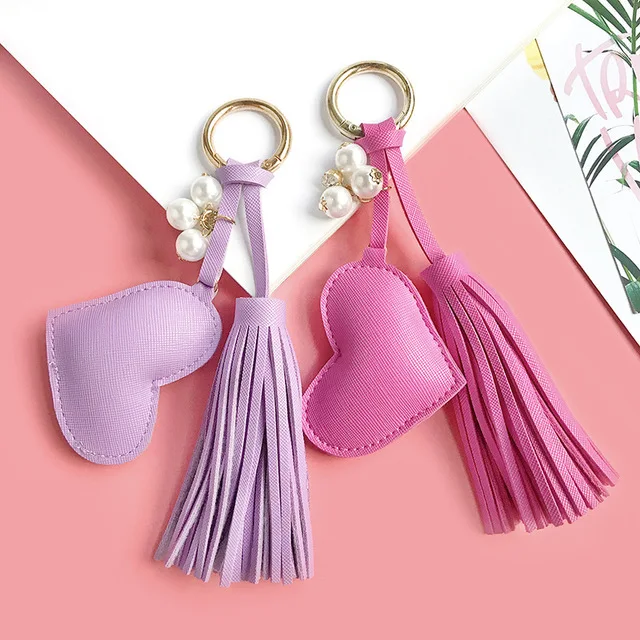 

Lovely leather bear keychain Pendant Key Chains Car Key Ring Leather Tassel Bag Purse Jewelry Ladies Casual Gold Keychains Gift