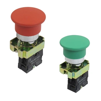 

22mm NC Green Mushroom Momentary Push Button Switch 600V 10A