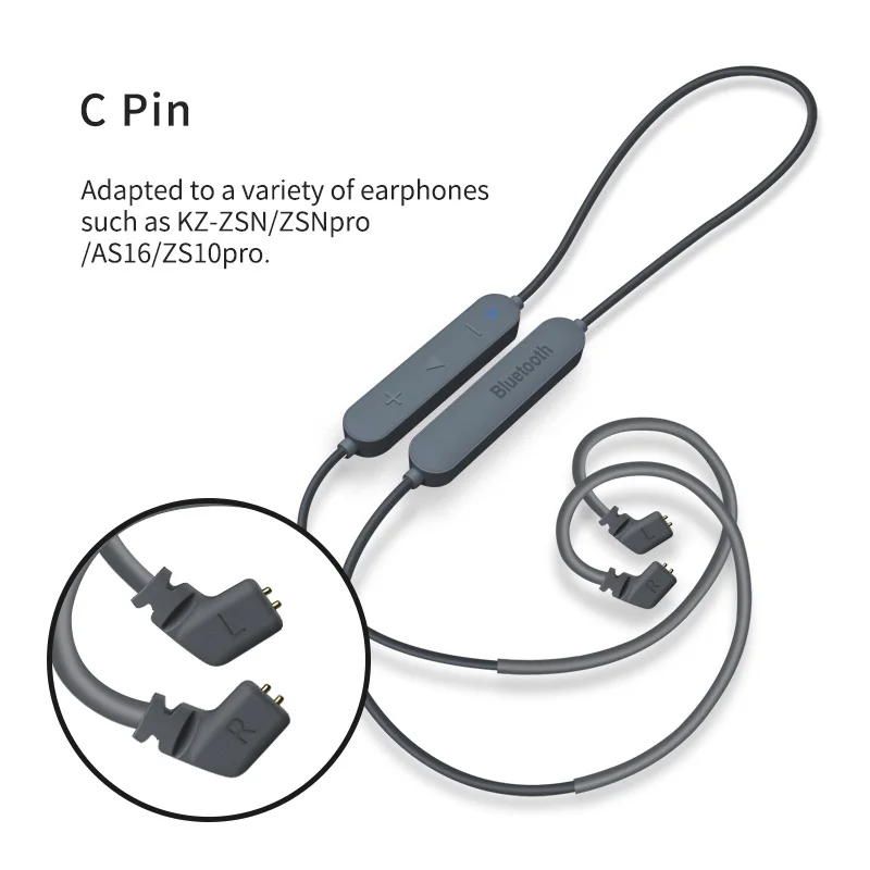 CPinZSNZS10ProZSNPro KZ Aptx-HD Bluetooth модуль 5,0 беспроводной кабель обновления Съемный шнур применяется оригинальные наушники AS16ZSTZSNProZS10Pro наушники - Цвет: CPinZSNZS10ProZSNPro