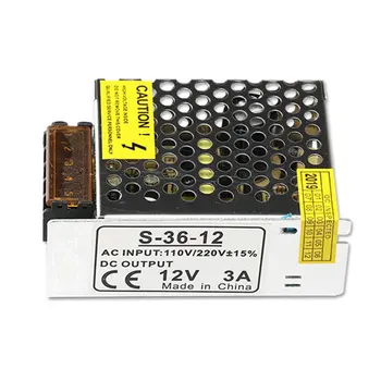 

12V 3A Set For Led Light Strip Aluminum Case 36W Display Surveillance Camera Regulated Switching Power Supply 1 Piece