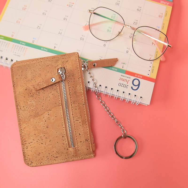 keychain coin purse cork