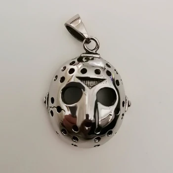 

Halloween Jason Hockey Mask Pendant 316L Stainless Steel Mens Biker Punk Style 6R007