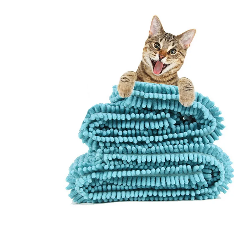 Мягкое волокно ПЭТ впитывающее полотенце Кошка Собака Банное полотенце быстросохнущее супер впитывающее полотенце для волос s супер большие милые принадлежности синий