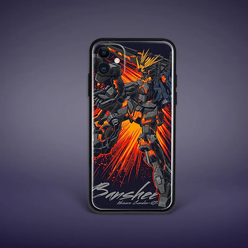Anime gundam tempered glass Phone 2020 cases cover soft silicone case for iPhone SE 6 6s 7 8 plus x xr xs 11 Pro max | Мобильные