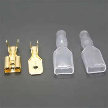 

200 Pcs / 50 Pairs Female Male Shovel Crimp Terminal Sleeve Wire Wrap Connector For 22-16 Awg 2 2.8Mm 6.3Mm 4.8Mm