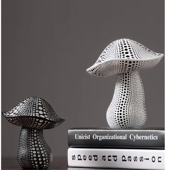 

Nordic Mushroom Ornaments Desktop Decoration Modern Simple Home Office Soft Decorations Resin Crafts W31