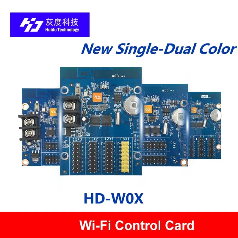 Huidu HD-W0 W00 2*HUB12 Port 320*32Pixels Controller Support P10 Single Color WIFI LED Display Control Card led screen display card