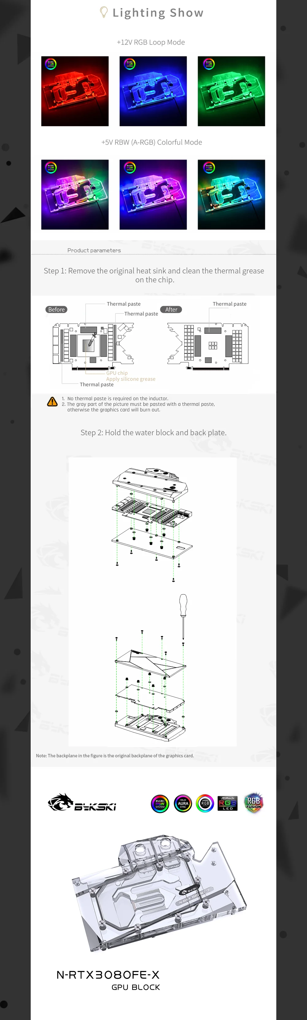 Bykski 3080 GPU Water Cooling Block For Nvida RTX 3080/3080Ti Founder Edition, Graphics Card Liquid Cooler System, N-RTX3080FE-X  