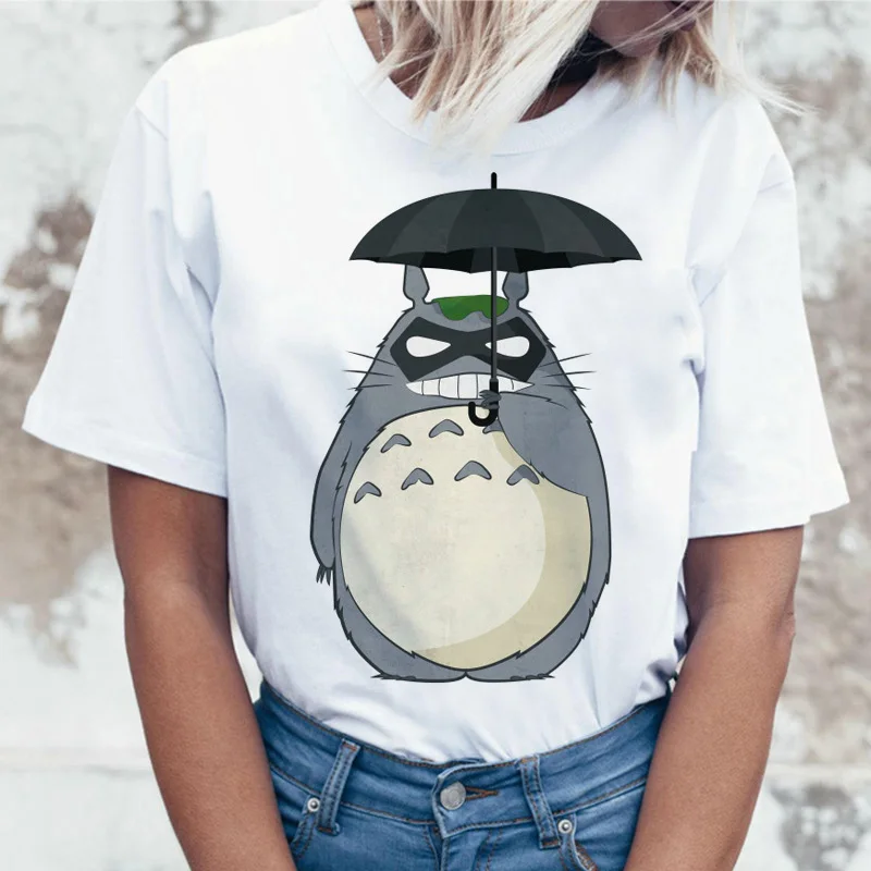 Totoro футболка Женская Топ Футболка студия Ghibli kawaii 90s Графический harajuku Miyazaki Hayao женская мода