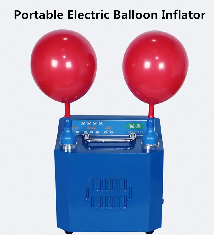 Electric Inflator Pump with Knotter for Decoration BOMPOW Electric Balloon Air Pump 600W Blue Party Dual Nozzle Portable Balloon Inflator Blower Pump Balloon Pump with High Power
