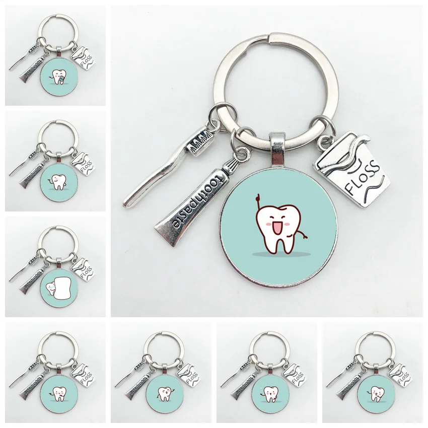 Dental Key Chain Glass Keychain 2023 New Glass Keychain Gift