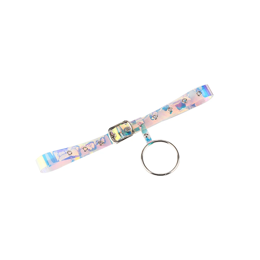 Women Belt Punk Buckle Waistband Heart Semi-circular Circle Button Waist Belt 100 cm Fashion Radium Brilliant Transparent Belt - Цвет: 03
