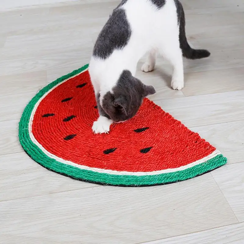 Забавные игрушки для кошек Когтеточка Милая одежда устойчив к прокусыванию легко чистить арбуз сизальное ковровое покрытие Когтеточка для котят