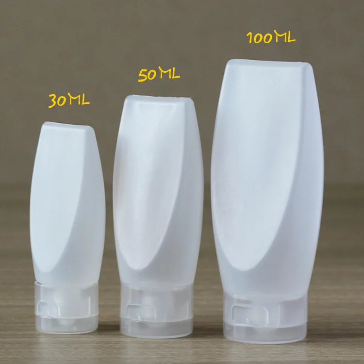 

500 X Empty Refillable Translucent Plastic Travel Cosmetic Make up Soft Tubes Container Bottle with Flip Cap Packing Sample Jars