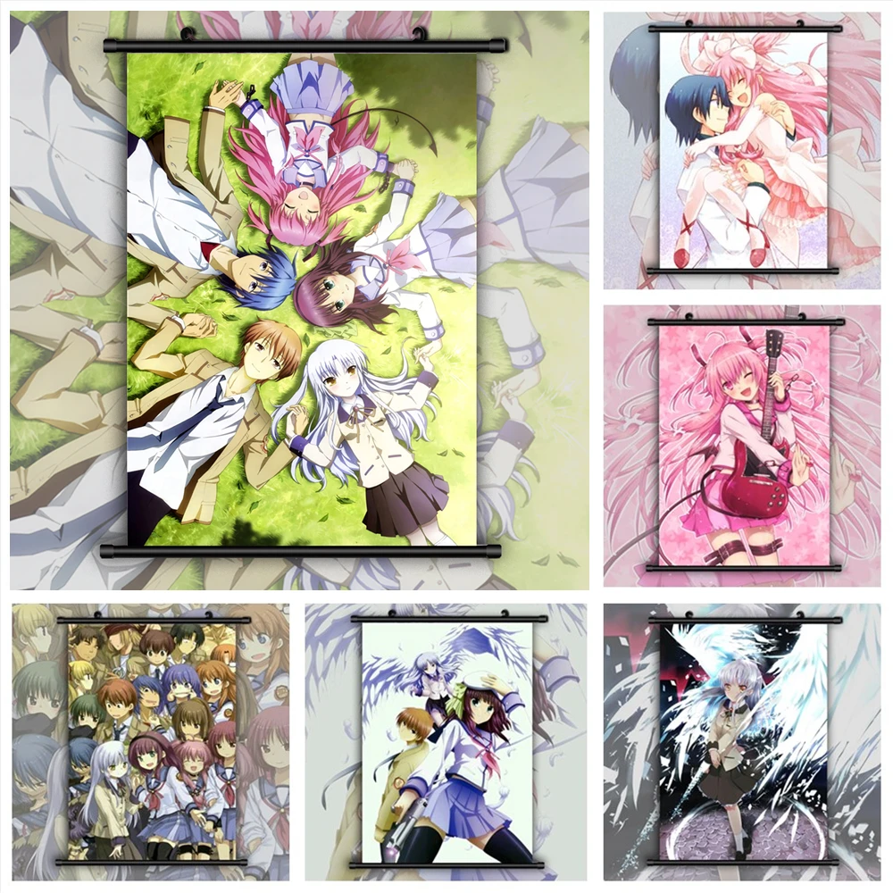 Angel Beats Tachibana Kanade Аниме Манга настенный плакат прокрутка|Рисование и каллиграфия| |