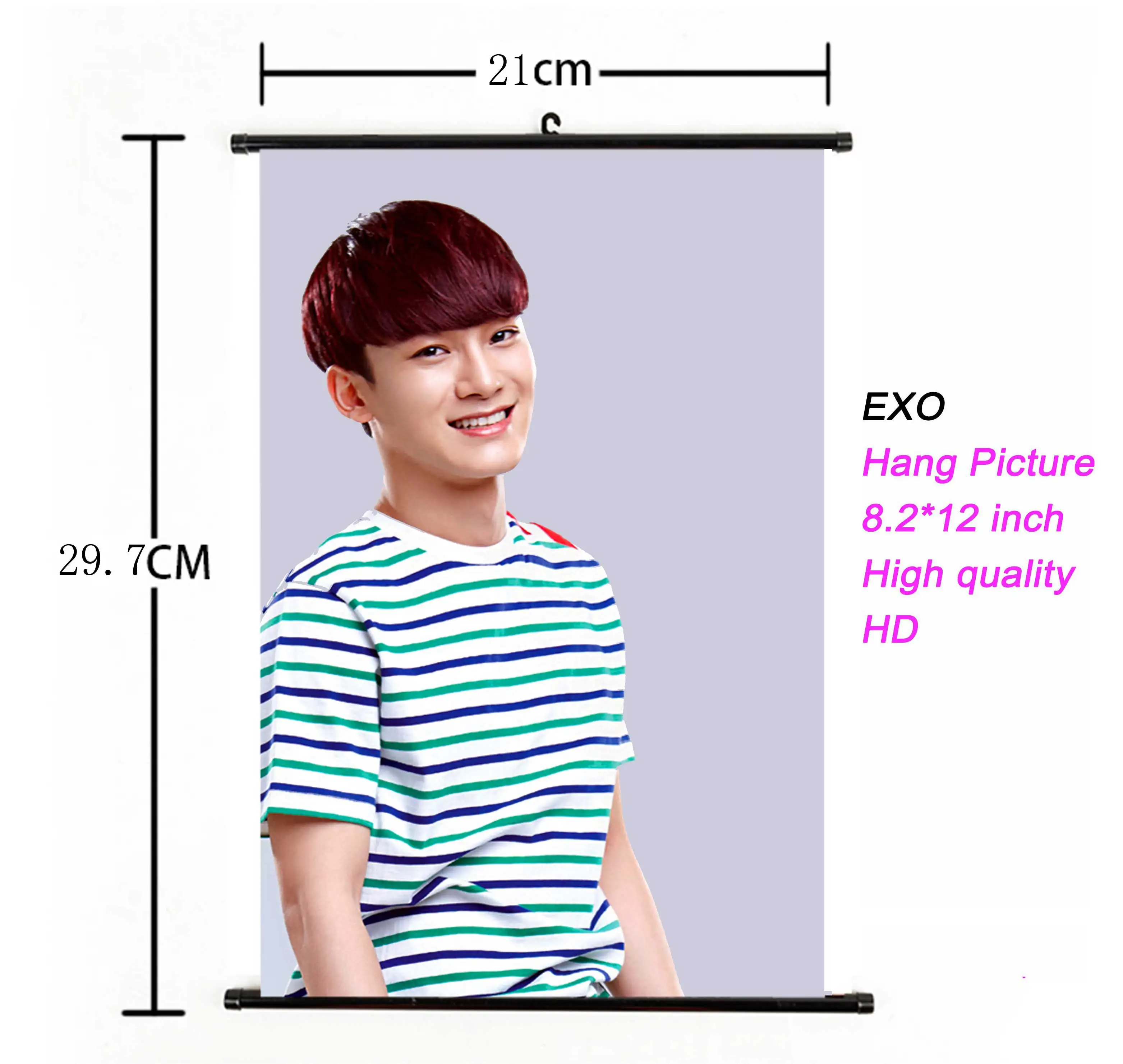 Свернутый Свиток Kpop EXO висячий плакат ткань 21*30 см для фанатов Подарочная коллекция k-pop EXO альбом Висячие фото плакат