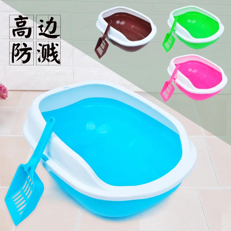 

2019 New Style Litter Box Semi-closed Cat Litter Basin Small Send Cat Litter Scoop Pet Cat Toilet Supplies Grant
