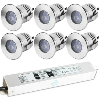 

3W CREE 12V 24V IP68 Mini Led Spotlight with IP67 Power Supply + Connector 3Watts Buried Wall Stair Lighting Outdoor