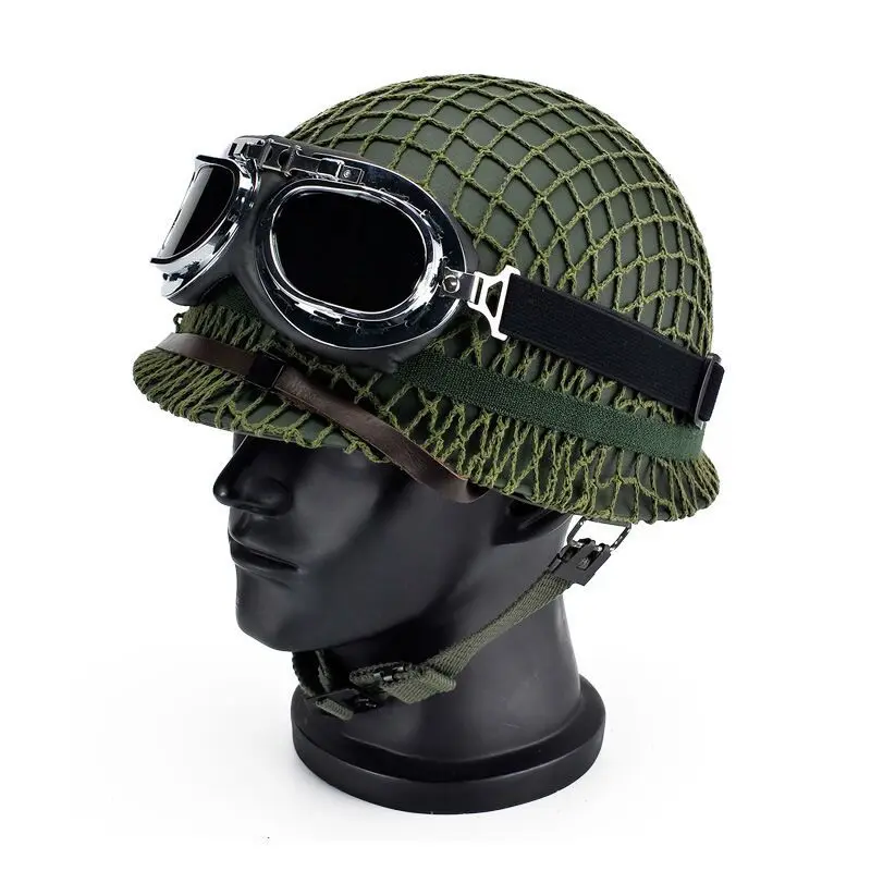 

Sports Outdoor M1 Double Layer Helmet Set Army Fans Outdoor Tactical Helmet Airborne Version of Brothers Tactical Helmet