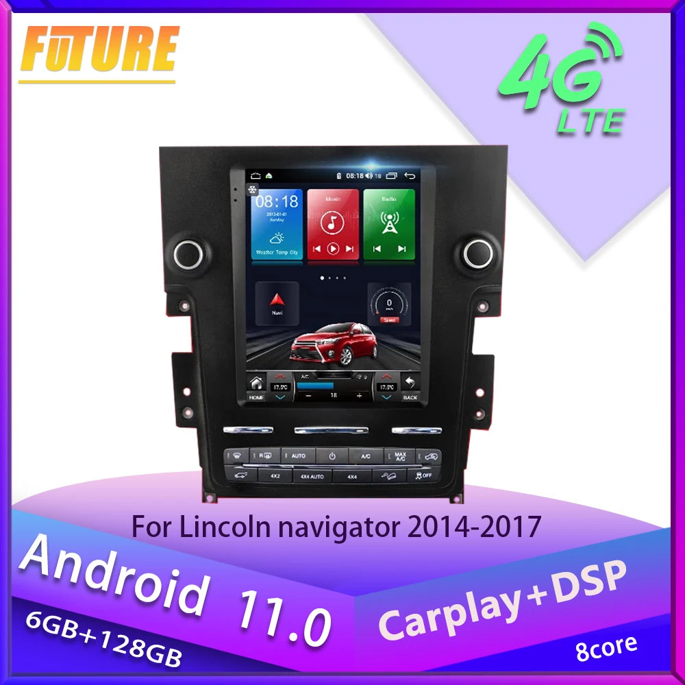 

128G Android 11.0 For Lincoln Navigator 2014 2015-2017 Android Car Radio Stereo Multimedia Player GPS Navigation 2 Din Head Unit