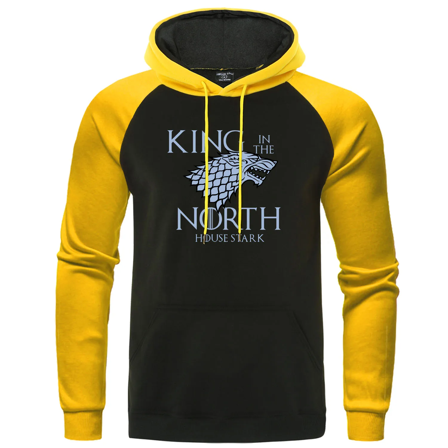 King In The North толстовки мужские осенние забавные толстовки мужские реглан пуловер хип хоп Уличная Игра престолов худи с принтом волка