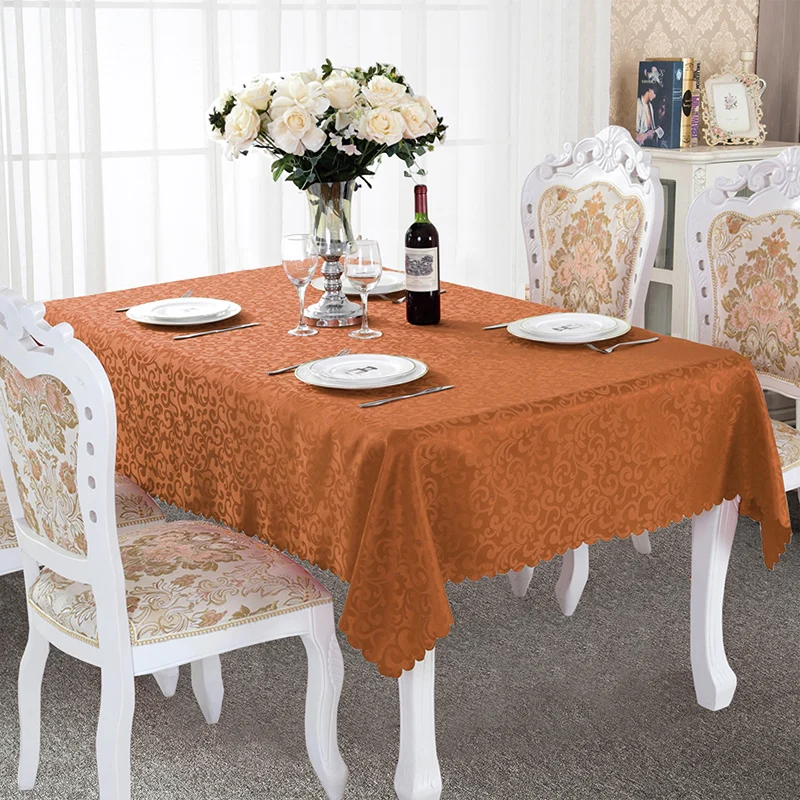 H53e014b6ed704375a98309f7b19e8a78F Luxury Dining Table Protective Cover Eco-Friendly Rectangle Jacquard Tablecloth Fabric For Wedding Restaurant Recycled Modern Mallzona