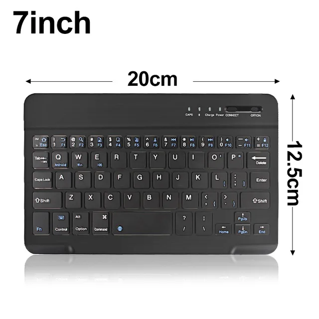 7 inch black Беспроводная клавиатура мини Bluetooth клавиатура для iPad Apple Mac планшет клавиатура для телефона универсальная Поддержка IOS Android Windows - Цвет: 7 inch black