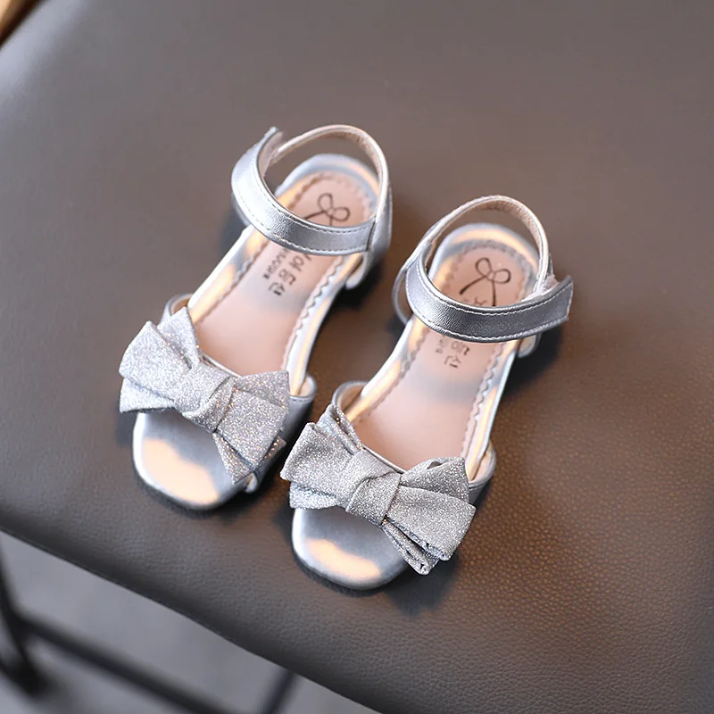 2021New Fashion Kids Sandals little Girl Princess Shoes For Summer bowknot Performance Sandal Children Gold Silver Black 1-10T boy sandals fashion