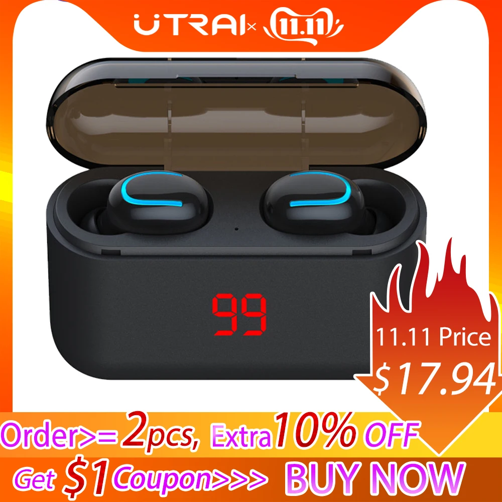 UTRAI беспроводные наушники Bluetooth 5 0 TWS 3D стерео Hi Fi гарнитура Водонепроницаемый