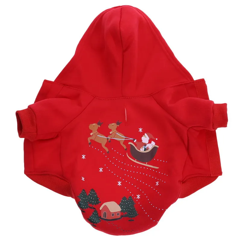 Рождество Хэллоуин Одежда для собак S/M/L/XL костюм Санты Рождественская Одежда для животных пальто с капюшоном Одежда для собак