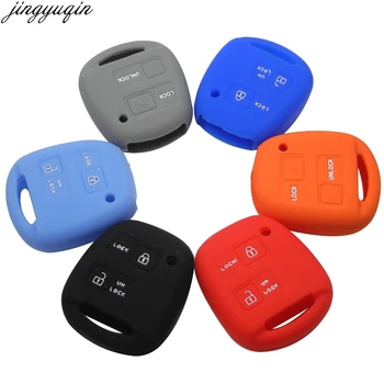 

jingyuqin 2Buttons Silicone Car Remote Key Fob Shell Cover Case For TOYOTA CAMRY RAV4 PRADO COROLLA AVENSIS LAND CRUISER YARIS