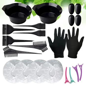 

1 Set Hair Styling Tools Mixing Bowls Hair Clips Combs Brushes Earmuffs Latex Gloves for Boys Girls Men