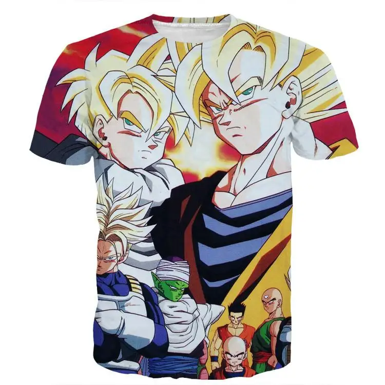 Облако летние мужские 3D футболки Saiyan персонажа из мультфильма для мальчиков