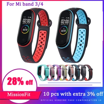 

For Xiaomi Mi Band 3 4 Sport Strap watch Silicone wrist strap For xiaomi mi band 3 4 bracelet Miband 4 3 Strap Smart Bracelet