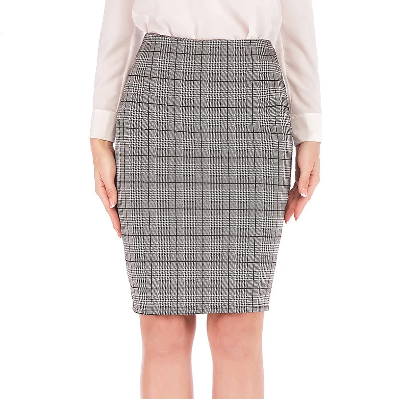 The new fashionable lady skirt Thousand bird check skirt Stretch plaid wrap skirt micro skirts - Цвет: houndstooth