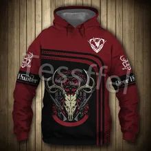 Tessffel moletom com capuz estampado 3d, blusão de manga longa estampado para homens e mulheres estilo caçador de cervo