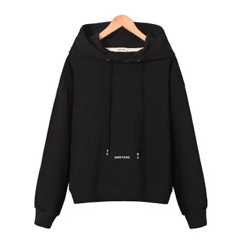 

New cotton hooded sweater women's casual long-sleeved pullover 2019 gray