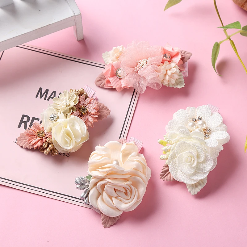くすんだピンク薔薇のヘアピン ボッグ