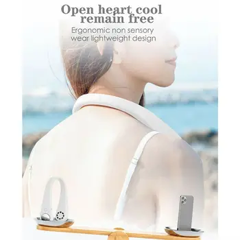 

Bladeless Cooling Necklace Fan USB Rechargeable Hands Free Hanging Neck Cooler Y5GE