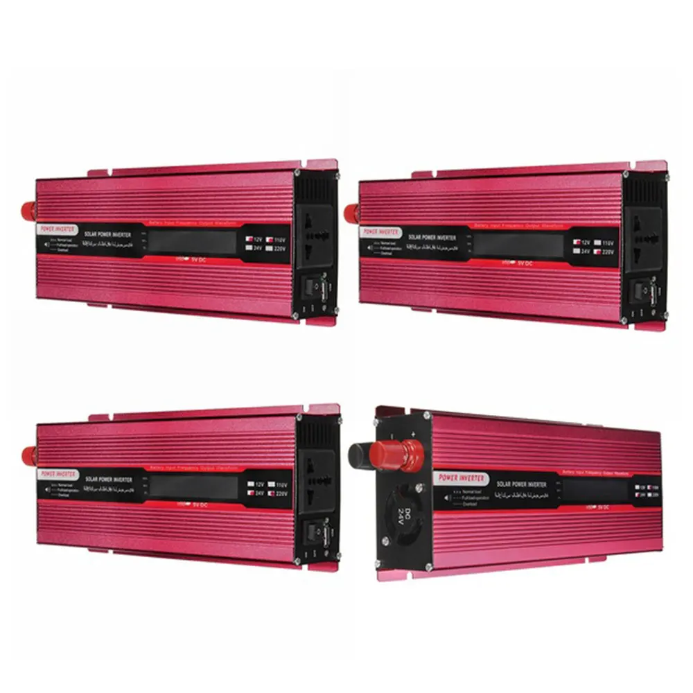 Vehemo 1000 Вт пик DC24V к AC110V авто Инвертор солнечной энергии инвертор открытый высокая производительность автомобиля алюминиевый сплав