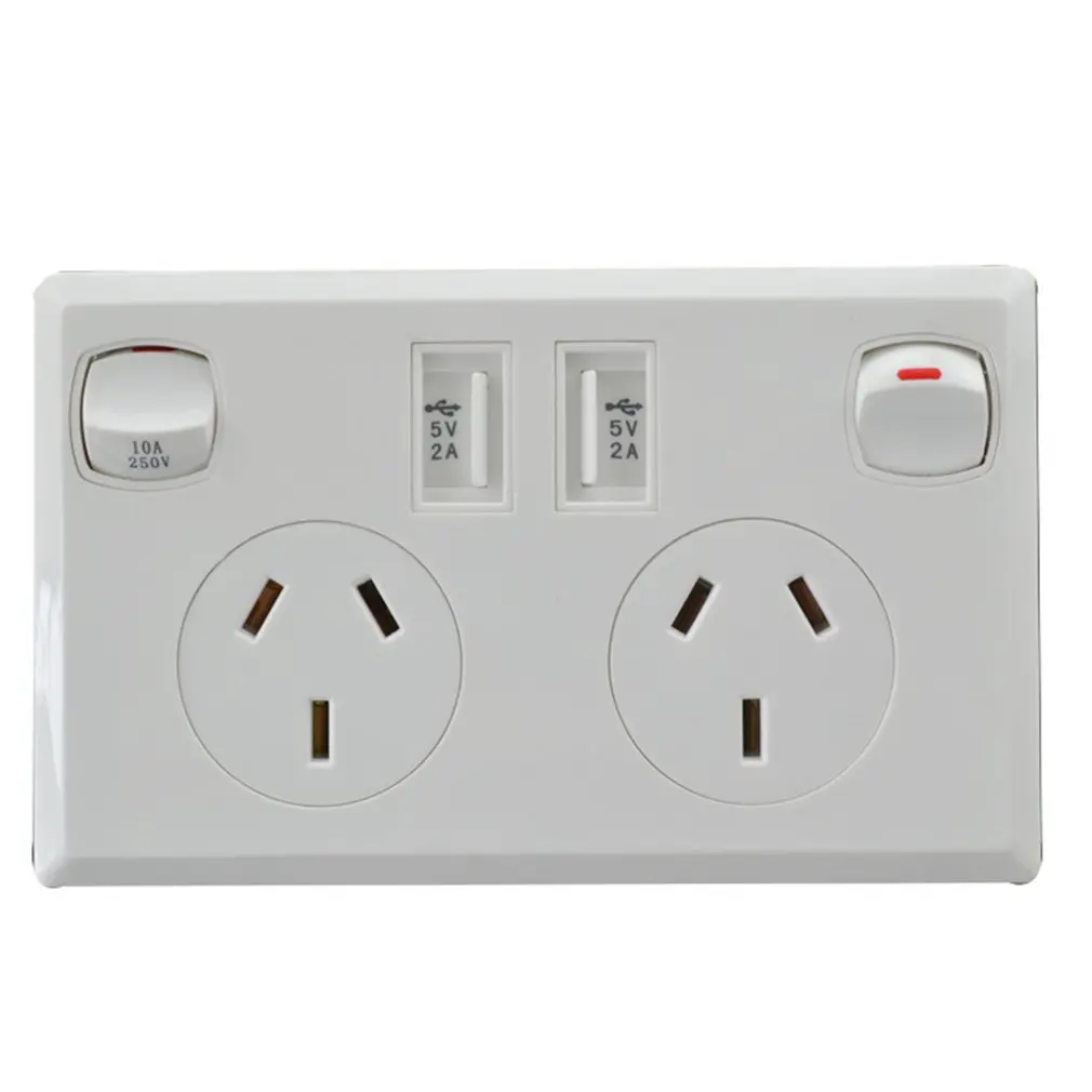 2.1A двойной USB Домашний настенный источник питания австралийский комплект питания точечная розетка AU plug