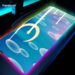 Grand tapis de souris de jeu avec bords de verrouillage, mignon, de bureau, dessin animé Rgb, carte captor Sakura 