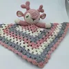 Crochet Elk Deer  Rabbite Toy Set Comfort towel Baby Rattle Biting Ring Handmade Baby Teething Ring Stuffed Plush Toys Gifts 2