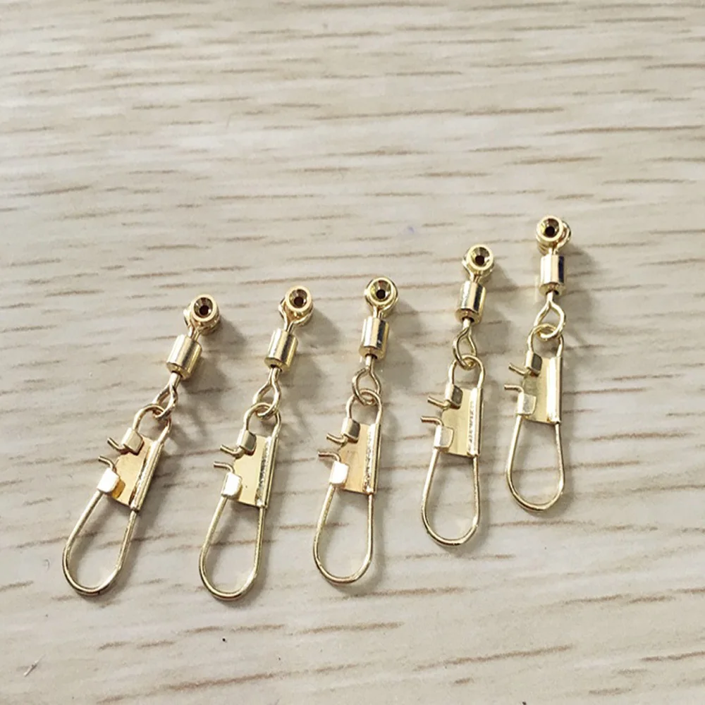 10 20pcs lot Sea bean with golden copper head Bobber Space Beans fishing swivels hook pin