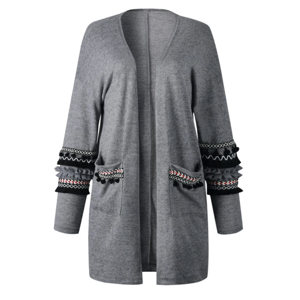 Otoño e invierno nueva chaqueta de punto de algodón suéter Повседневная обувь; de punto de с длинными рукавами chaqueta de punto-Line femenina