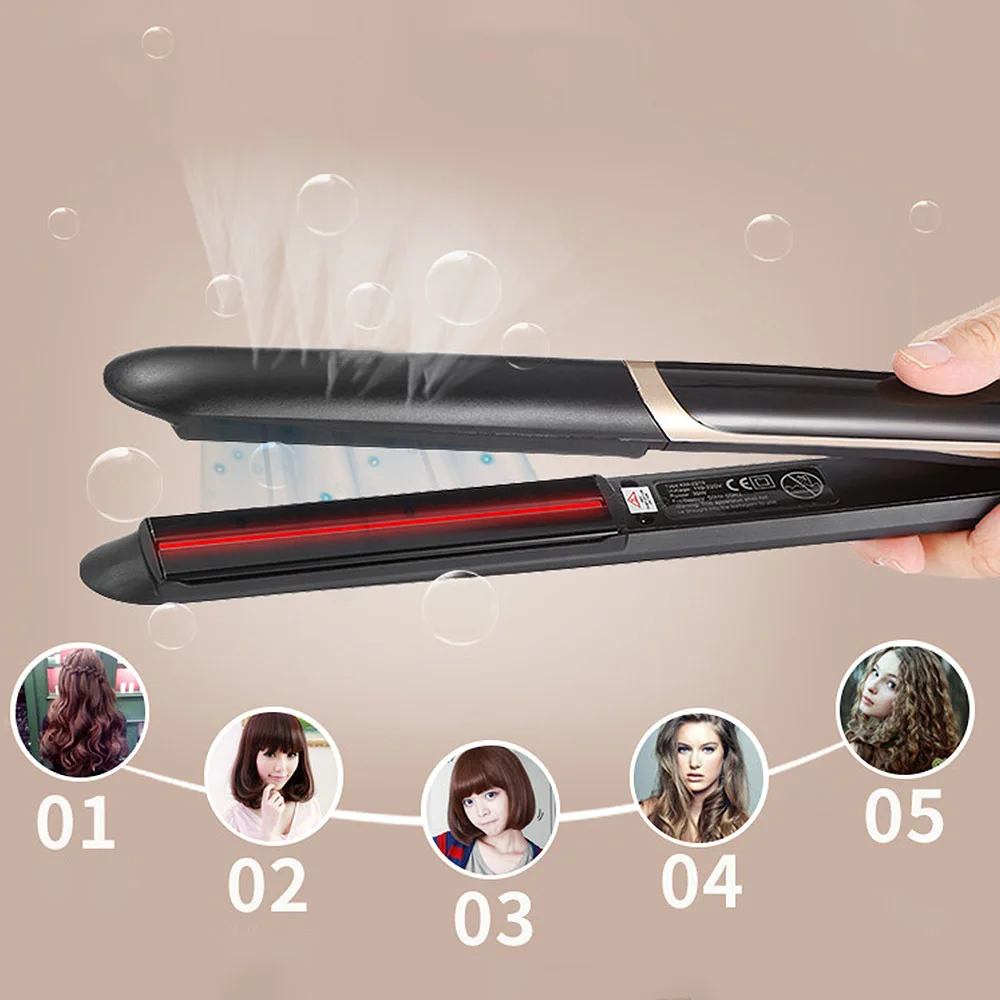

Curling Straightening Hair Bar Ceramic Dry Wet Dual-Purpose Straightener Hair curler& straightener DIY hair styling tools
