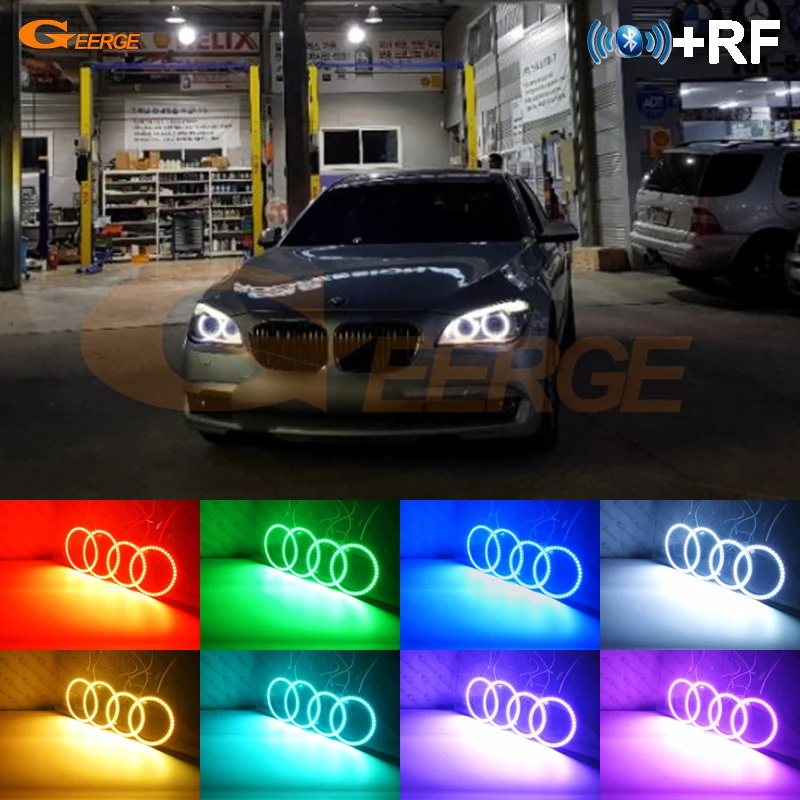 

For BMW F01 F02 F03 F04 750 760 XENON HEADLIGHTS 2008-2012 Excellent Angel Eyes Multi-Color Ultra bright RGB LED Angel Eyes kit