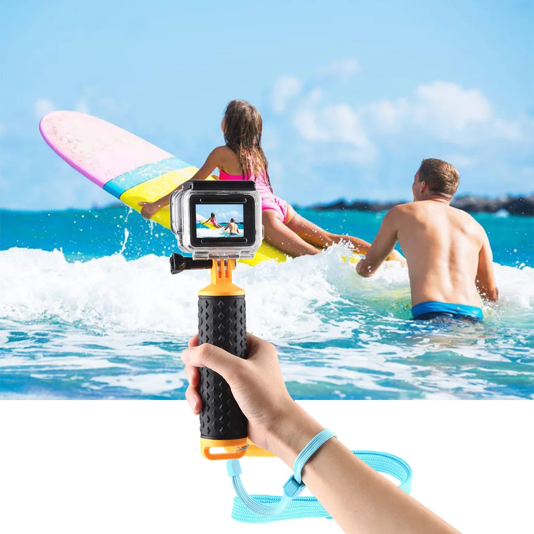 

Fully Compatible with Fat Cattle DJI Osmo Action Accessories Go Pro Floating Bar Diving Hand-Held Buoyancy Selfie Stick