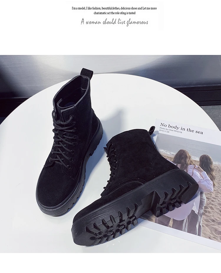 New Western Boots Cowboy Boots Women Lace Up Black Boots Fashion Ankle Boots Women Shoes Combat Punk Boots Rubber Platform